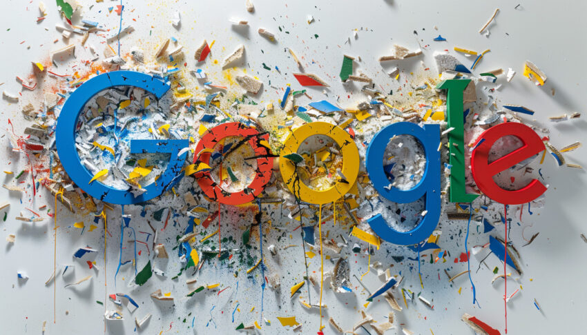 Google Logo Torn Apart Shredded